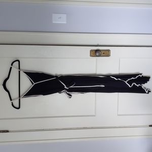 Who What Wear Black Wrap Dress with Cream Piping